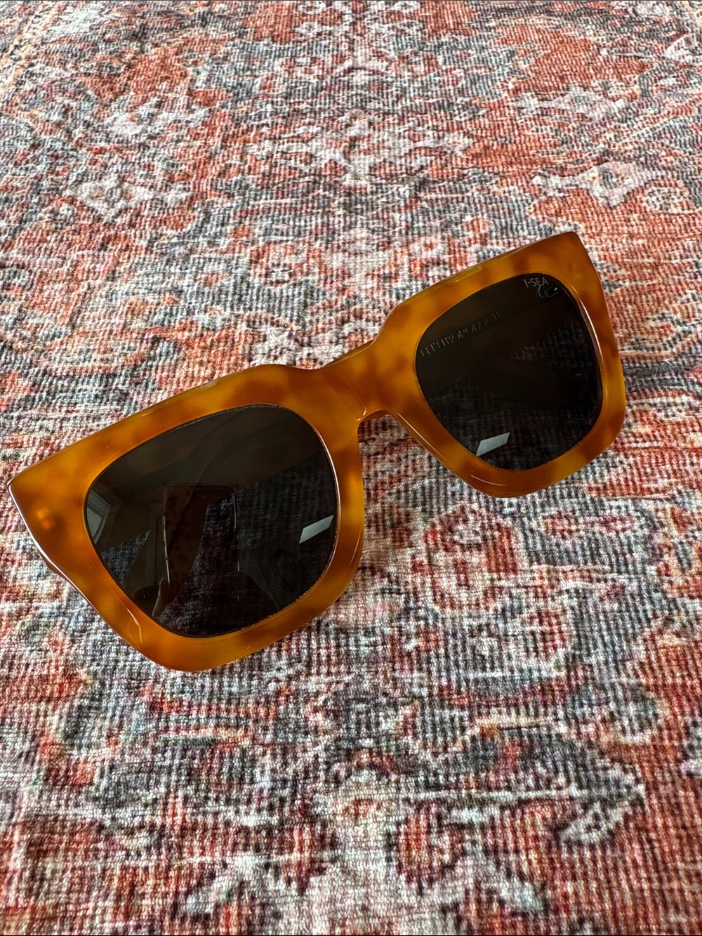 Anthropologie x I-Sea Jolene Sunglasses Sunnies in Beige Honey Tortoiseshell - Picture 2 of 8